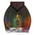thumbnail image 4 of Ounisa Christmas Women's Pullover Sweatshirt Drawstring The Season Christmas Tree Printed Hoodie Long Sleeve Tops with Pocket, 4 of 5