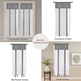 thumbnail image 2 of 1 Pieza Persiana Bordada Abrazadera para Barco Cortinas Transparentes Brisa Cubierta de Ventana de Tul para Dormitorio, Oficina, Baño, Cocina, Gris, Ancho 45 cm x Alto 90 cm, 2 of 5