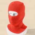thumbnail image 2 of Qcmgmg 1 Hole Ski Mask Winter Knitted Balaclava Warm Full Face Mask Windproof Head Cover for Men Women Sports Outdoor Saffron, 2 of 9