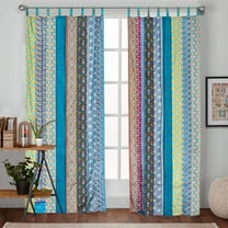 Vinsan International Indian Curtain Saree Silk Curtain Theme Patchwork Sari Bohemian Gypsy Curtain Hippy Bohemian Curtain Ethnic Wall Hanging Curtains Set of 2 Panel 42" x 82" Each