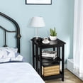 thumbnail image 5 of 2 PC 3-tier Side Table Nightstand End Table W/ Baffles & Round Corners Black, 5 of 12