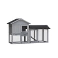 thumbnail image 6 of Chicken Coop with Large Run Space,Indoor Outdoor No Leak Plastic Tray Chicken Rabbit Hutch(Gray), 6 of 7