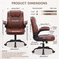 thumbnail image 2 of COOLHUT Leather Office Chair, Big and Tall Office Chair 400LBS Wide Seat Ergonomic Computer Desk Chair High Back Executive Leather Chair Adjustable Task Chair Lumbar Back, Dark Brown, 2 of 9