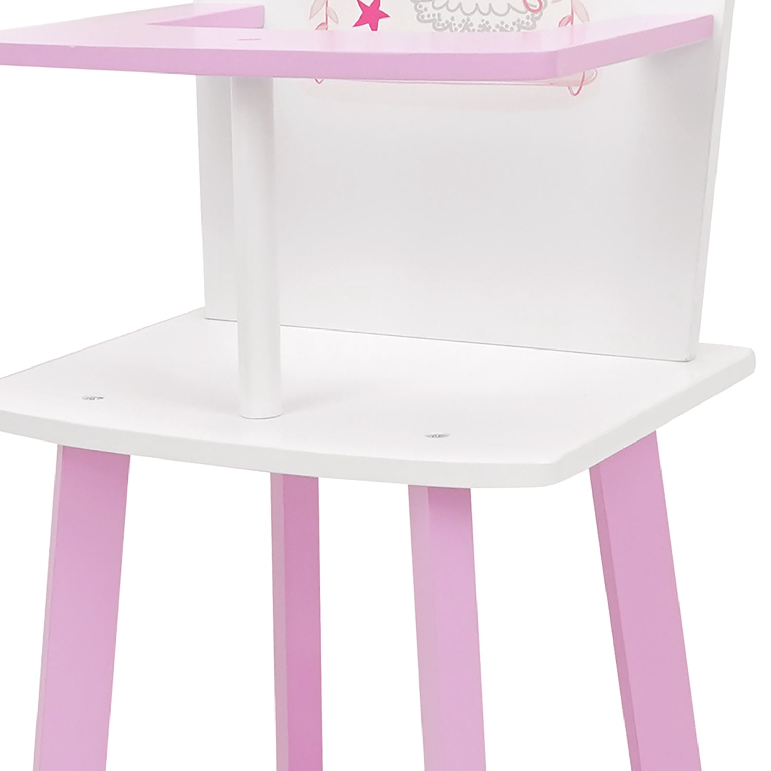 509 Crew: Peppa Pig - Wooden Doll High Chair - Pink- White-Ballerina, Secure Seating, Doll & Plush Feeding Accessory, Nurturing Roleplay Toy, Kids 3+