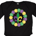 thumbnail image 4 of Inktastic Mardi Gras Beads and Fleur De Lis Boys or Girls Long Sleeve Baby Bodysuit, 4 of 5