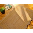 thumbnail image 2 of 2x15 Ft Yellow Border Jute Premium Scalloped Jute Rug – Handcrafted Natural Braided Carpet for Living Room, Bedroom, Entryway – Boho Home Decor, 2 of 5