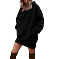 thumbnail image 2 of IUYRTFE Women's Oversized Drop Shoulder Hoodie Dress Long Sleeve Pullover Sweatshirt Dress with Pocket, 2 of 7