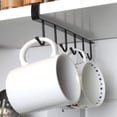thumbnail image 3 of Tazas de gancho de metal para el hogar (juego de 2), tazas colgantes debajo del estante, portavasos de inserción de armario - negro Vhermosa LN-1958, 3 of 4