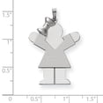 thumbnail image 2 of Beautiful 14k White Gold Large Girl with Bow on Left Engravable Charm, 2 of 2