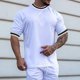 thumbnail image 3 of Camiseta de manga corta blanca de moda para gimnasio y fitness, camiseta de cuello redondo de verano para hombre XL, 3 of 5