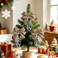 thumbnail image 5 of Hovilon Christmas Tree Bows 12 Pcs, Holiday Ornaments with Pearls & Tassels, Nylon Spandex Xmas Tree Decorations, Elegant Ribbon Pendants for Wedding Party Home Wall Window Festive Seasonal Decor, 5 of 6