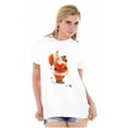 thumbnail image 5 of Cute Christmas Santa Claus Puppy Women's Graphic T Shirt Tees Brisco Brands S, 5 of 5