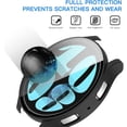 thumbnail image 4 of KOMI 2 Pack Compatible for Samsung Galaxy Watch 6 Case with Tempered Glass Screen Protector, Hard PC Bumper (44mm Black), 4 of 5