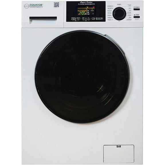 Equator Advanced Appliances All-in-One Washer Dryer - Ventless/Vented, 1.62 cu ft, 15lbs, Pet Cycle, 110V-Color:White