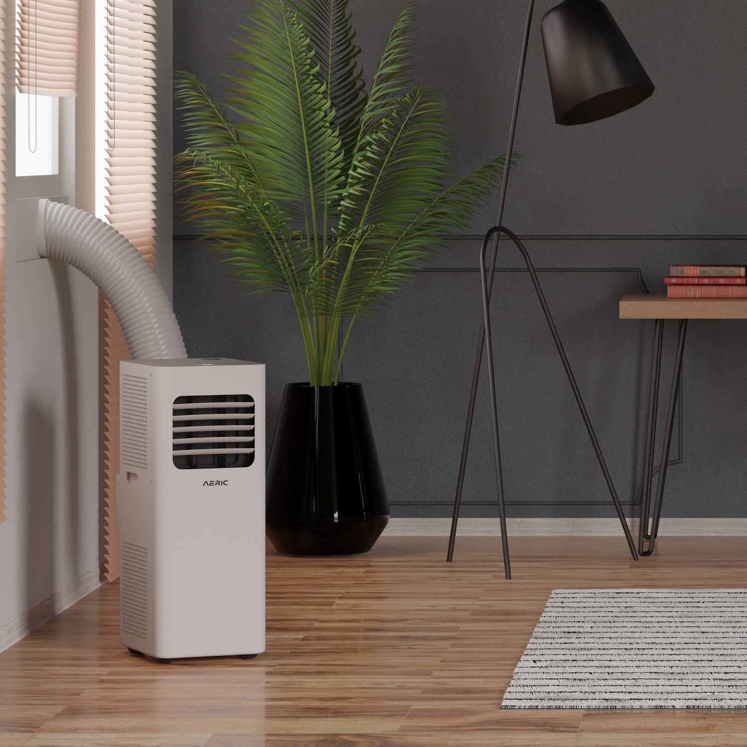Aeric 5500 BTU 9000 BTU ASHRAE Portable Air Conditioner with Fan, White, 400 Sq Ft, AERP051AW