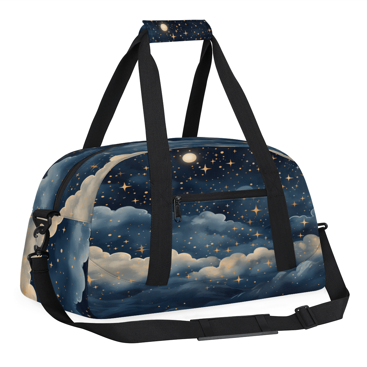 Herdesigns Cloud Galaxy Sports Duffle Bag for Women & Men, Space Nebula Stars Gym Bag Dance Bag Overnight Bag Carry On Weekender Travel Bag