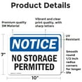 thumbnail image 2 of (2 Pack) No Storage Permitted OSHA Notice Sign 10 Inch X 7 Inch Vinyl Label Decal Sticker Weather Resistant, UV Protected for Workplace, Business, and Construction Site, Made in the USA, 2 of 7