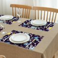 thumbnail image 3 of Set of 4 Bohemian Paisley Placemats, Flax Linen Table Mats with Artistic Vintage Floral and Abstract Mandala Designs, Heat Resistant and Wrinkle Free, 3 of 6
