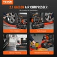 thumbnail image 2 of Compresor de aire VEVOR 2.1 galones 900W 2.2 CFM@ 90PSI 70 dB Ultra silencioso sin aceite, 2 of 9