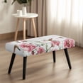 thumbnail image 2 of Jiueut Hummingbird Peony Flower Pattern Dining Bench Slipcover, Soft Seat Cushion Protector Washable Stretch Dining Bench Cover for Dining Room Living Room Kitchen, 2 of 7
