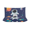 thumbnail image 3 of 3 Pcs Soft Bedding Set, Includes 1 Duvet Cover with Zipper And 2 Pillow,Shams Cartoon Space Astronaut King(102"×90"), 3 of 8