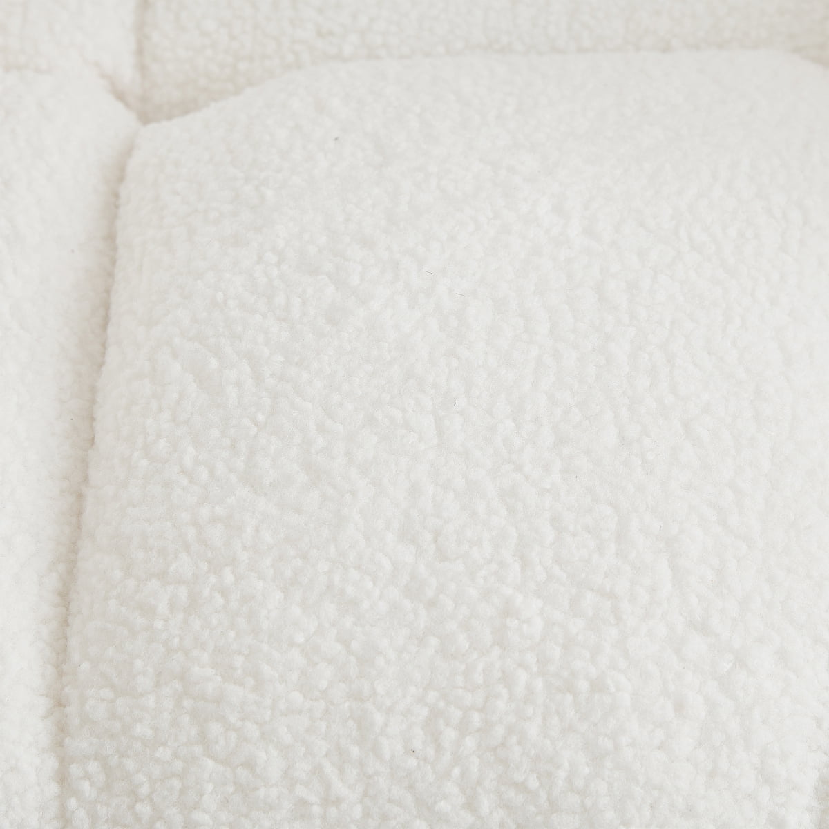 Miekor Furniture Glider Chair for Living Room Tufted Upholstered Teddy Fabric Rocking Chair with Metal Frame Accent Chair Ivory White No3898