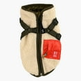 thumbnail image 2 of 51 Degrees North Jules Jacket for Dogs, Sherpa Fleece, Water-Resistant Lining, Free-Moving Harness, Pocket, For Changing Weather Conditions, Comfort, Style & Function, Beige/Olive, 32 cm (12.6 in.), 2 of 4