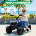 thumbnail image 2 of 24V Kids Ride On ATV for Ages 3-8, 4WD Electric Quad with 4 Motors, Bluetooth Music, LED Lights, Spring Suspension, 3-5 km/h, 110 lbs Capacity, Battery Powered Toy for Boys Girls, Blue, 2 of 8