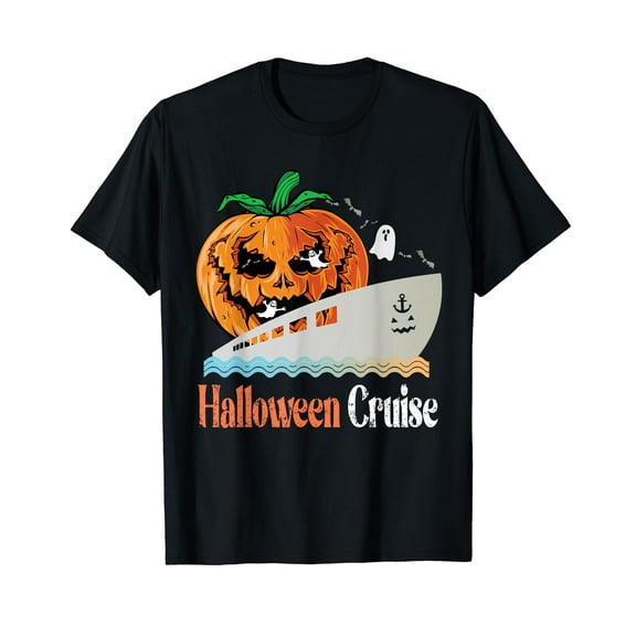 Halloween Cruise Funny Cruise Family Matching Halloween Black T-Shirt short sleeve Tee Gift