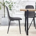 thumbnail image 6 of Tesnus Dining Chairs Set of 4 Dark Grey Fabric Upholstered with Metal Legs for Dining Room, 6 of 9
