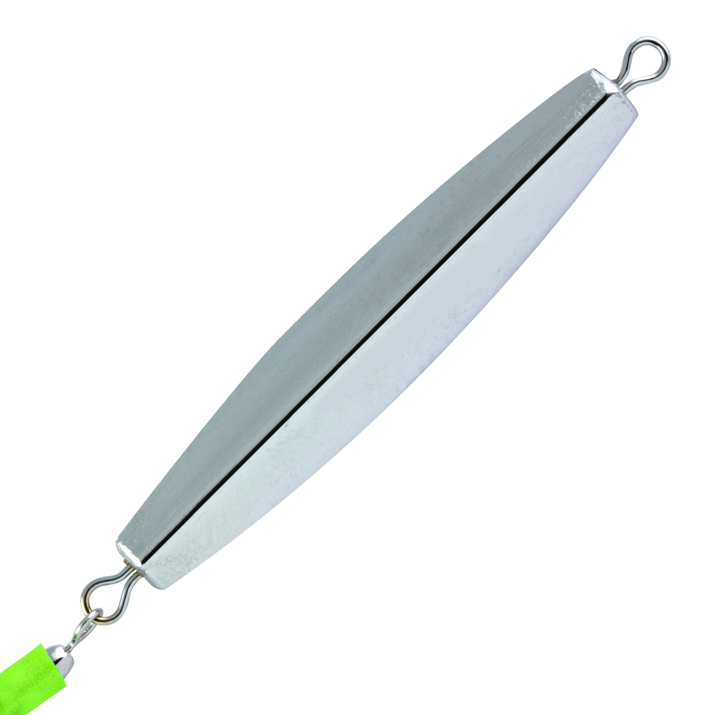 (2 pack) Hurricane Chartreuse/Chrome-Plated DJ3-CHT Diamond Jig 3 Oz./Bright/Durable Tails, Fishing Jigs
