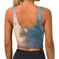 thumbnail image 3 of Lsque Cute Cloud Cat Printed Women'S Sports Bra, Compression, Moisture Wicking, High-Impact Sports Bra For Women,Supportive sports bra-X-Large, 3 of 9