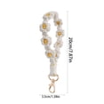 thumbnail image 3 of Hearth & Gear Bohemian Resort Border Flower Flower Wrist Strap Small Keychain Handwoven Keyring, 3 of 6