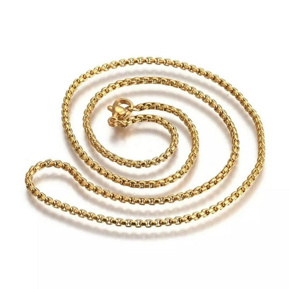 304 Stainless Steel Box Chain Necklace Lobster Gold 17" 2.0Mm  A396