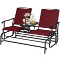 thumbnail image 2 of Costway 2 Person Outdoor Patio Double Glider Chair Loveseat Rocking Wine, 2 of 10