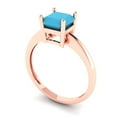 thumbnail image 2 of Solitaire Engagement Ring for Women - 1ct Simulated Turquoise in 14K Rose Gold Promise Ring, 2 of 5