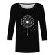 thumbnail image 5 of Tops de Cuello Redondo para las Mujeres Moda Impresa 3/4 Mangas Blusa Casual Top, Estante de Imitación, 5 of 5