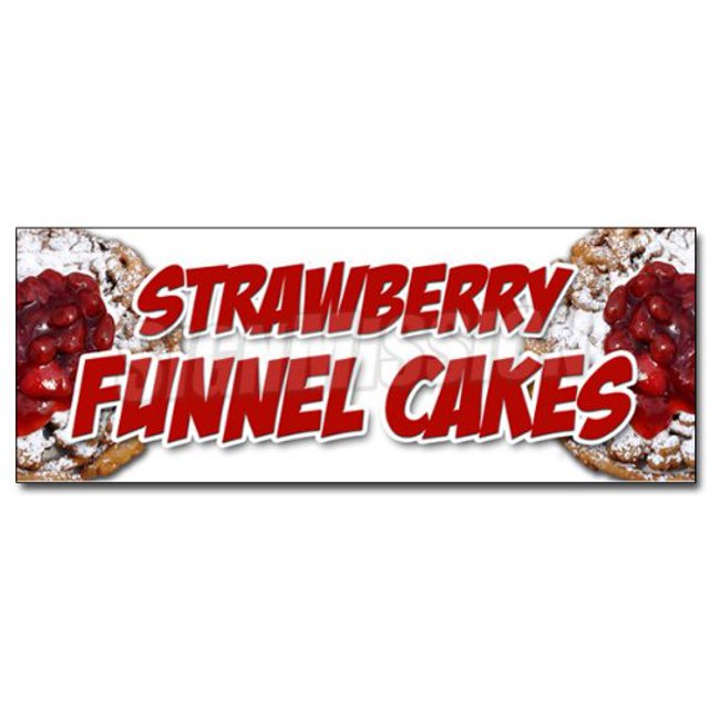 36" Strawberry Funnel Cakes Decal Sticker Bakery Cake Cookies Pastry Bread Baker