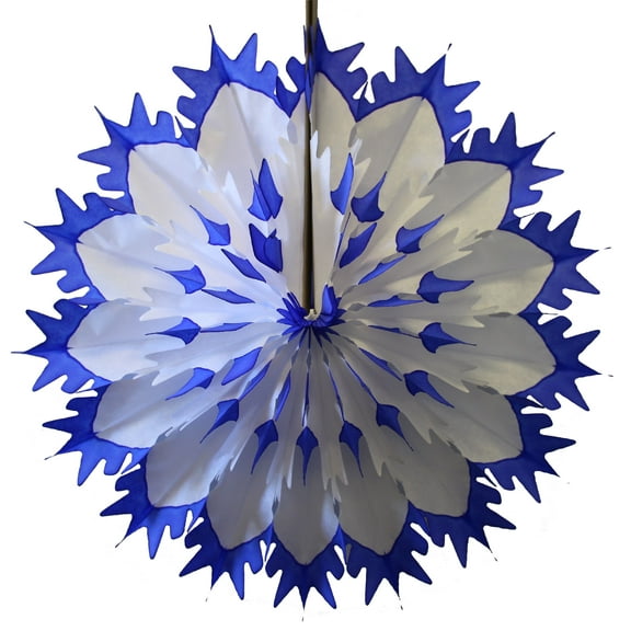 6-Pack Devra Party 19 Inch Tissue Paper Snowflake Decoration, Dark Blue Tip