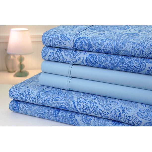 Bibb Home Paisley Collection 800 Thread Count Cotton Rich Sheets 6