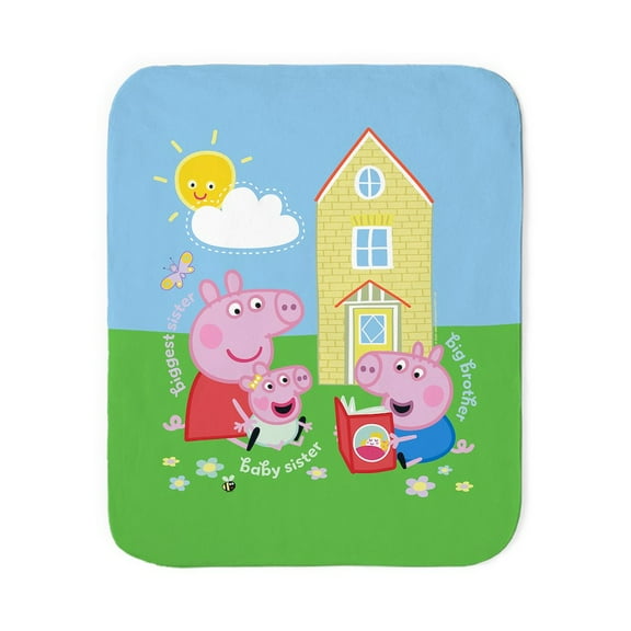 CafePress - Peppa Pig: Siblings - Sherpa Fleece Throw Blanket 60" x 50"