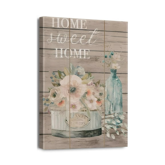 Elevate Your Home Aesthetic - Cotton Hydrangea Bathroom Wall Art, Farmhouse Flower Butterfly Canvas, 12x16