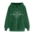 thumbnail image 2 of SELONE Women's Hoodies with Pockets Pullover Sweatshirts Pocket Long Sleeved Heart Print Tops Fall Winter Casual Outwear, 2 of 3