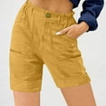 thumbnail image 2 of Htigea Clearance Women Stretchy Shorts High Waisted Shorts for Women Chino Cargo Shorts Women's Summer Shorts under 10 dollars Yellow,XXL, 2 of 6