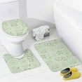 thumbnail image 4 of Bathroom Rugs 4 Piece with Shower Curtain Sets, Sage Green Leaf Stripe Pattern Printed on Cute Shower Curtain Sets with Rugs, Designed for Farmhouse Boho Contemporary Bathrooms, 72 x 72 inches, 4 of 8