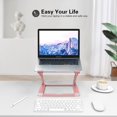 thumbnail image 5 of Support Ordinateur Portable pour Bureau, Support Ordinateur Portable Réglable Support Ordinateur Portable Riser avec Hauteur Multi-Angle Réglable Ordinateur Stand pour MacBook Air / Pro et Plus d'Ordinateurs Portables 10-17.3"-Rose Or, 5 of 5