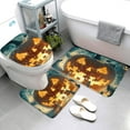 Bathroom Rugs Sets 3 Piece Halloween Ghost Puzzle Pumpkin B Absorbent