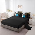 thumbnail image 5 of jejeloiu Graffiti Geometric Square 7-Piece Twin Bedding Sets,Blue White Black Bedding Comforter Set For Adults Reversible, 5 of 8