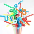 thumbnail image 4 of Popotes de Plástico Flexibles y Reutilizables para Fiestas, Pajitas de Colores para Bebidas y Decoraciones, 4 of 4
