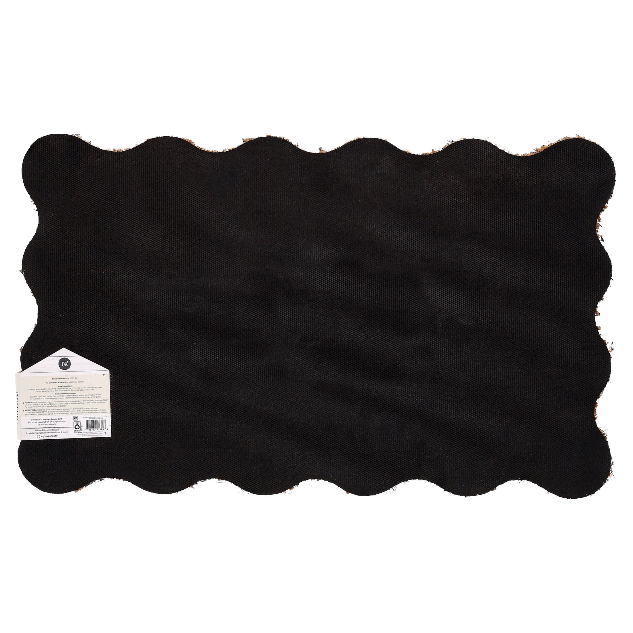 My Texas House Halloween Multicolor Scallop Boo Outdoor Coir Doormat, 18" x 30"